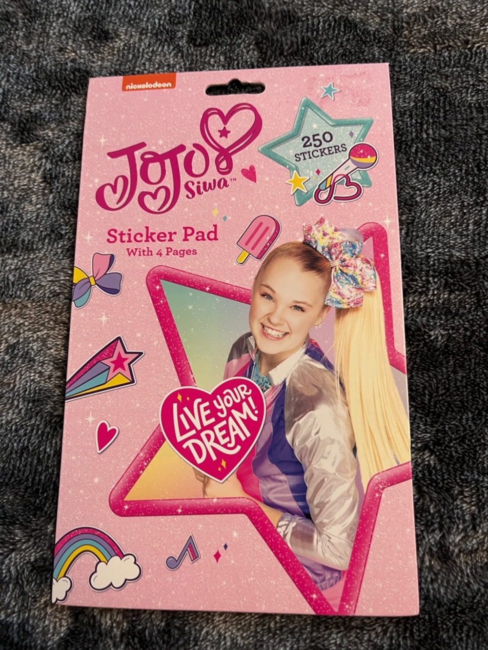 JoJo Siwa Pink Glitter Sticker Pad - Live Your Dream Art